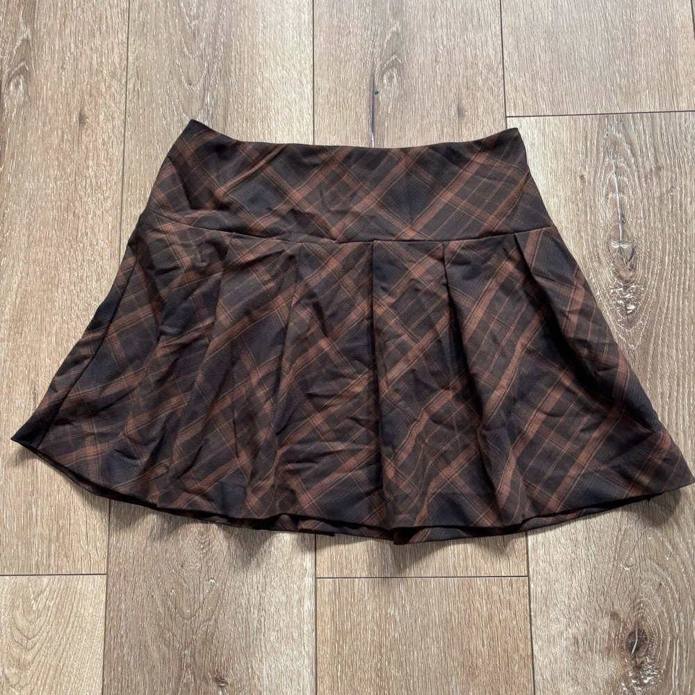 Divided Dark Plaid Skater Skirt